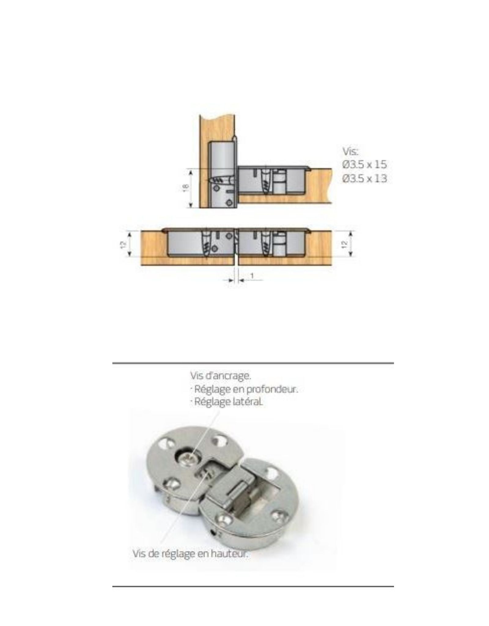 Kit de 10 Charnière métallique 20-35 pour piston