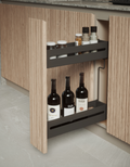 Range-Épices & Bouteilles 20 CM , Structure Métal gris anthracite|  avec tapis anti-dérapant.