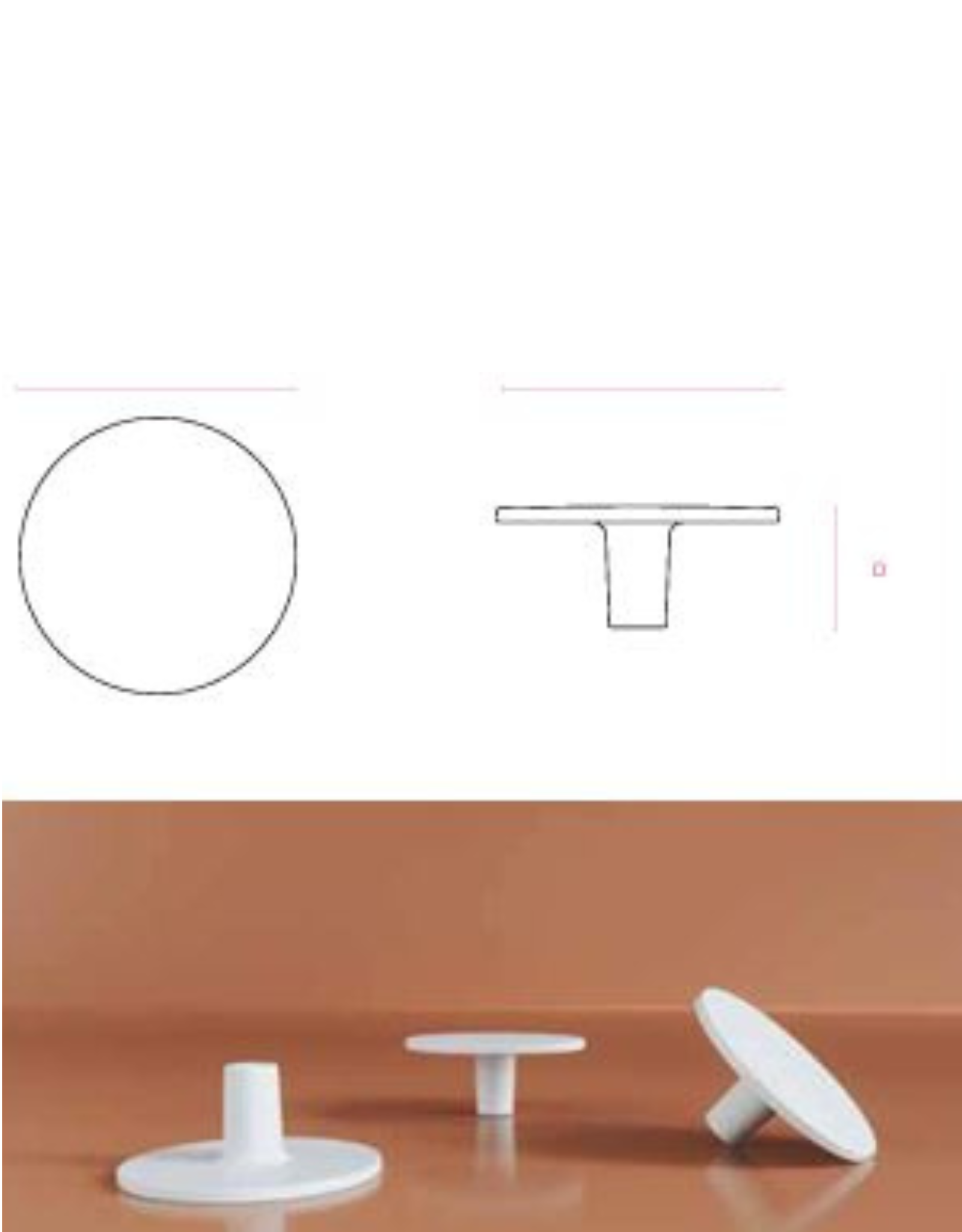 Kit de 4 botone POMO -Couleur bronze alfa  - Dimensions :  D  40