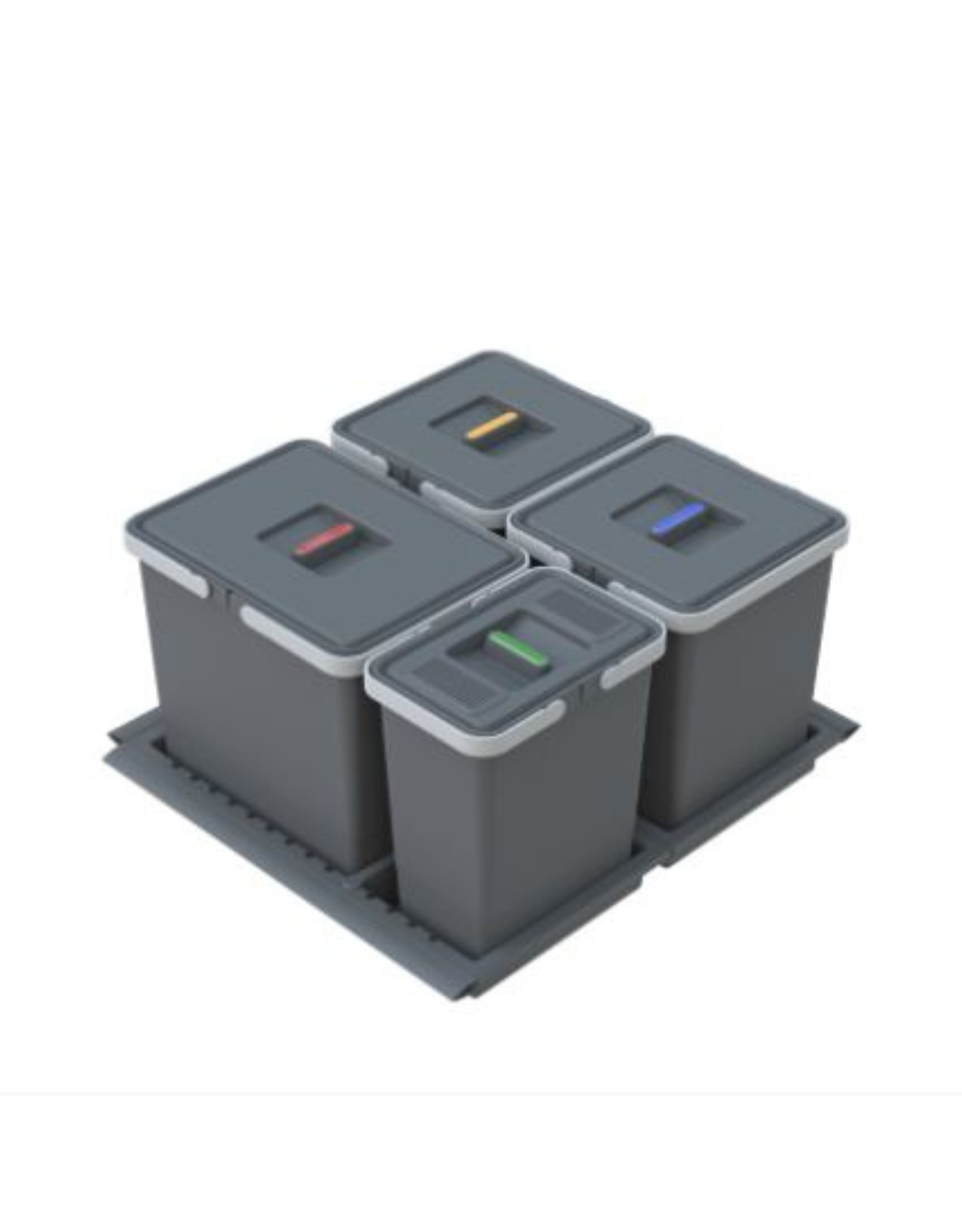 Poubelle de Tri Sélectif METROPOLIS pour Tiroir 60 cm – Système Modulaire Premium 4 Bacs