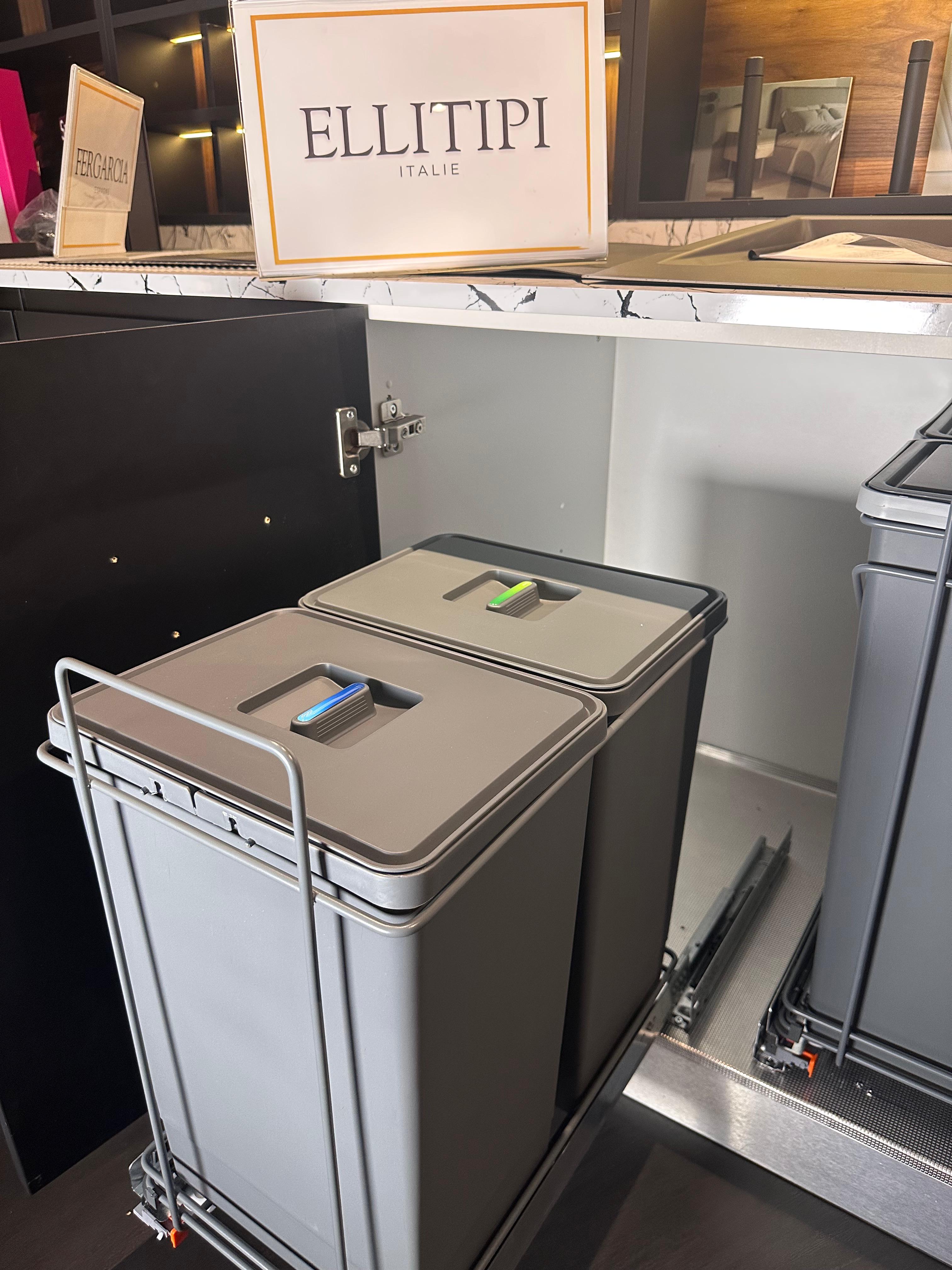 Poubelles de Tri Coulissantes  24*24L – Système de Tri Séparé pour Meuble de Cuisine