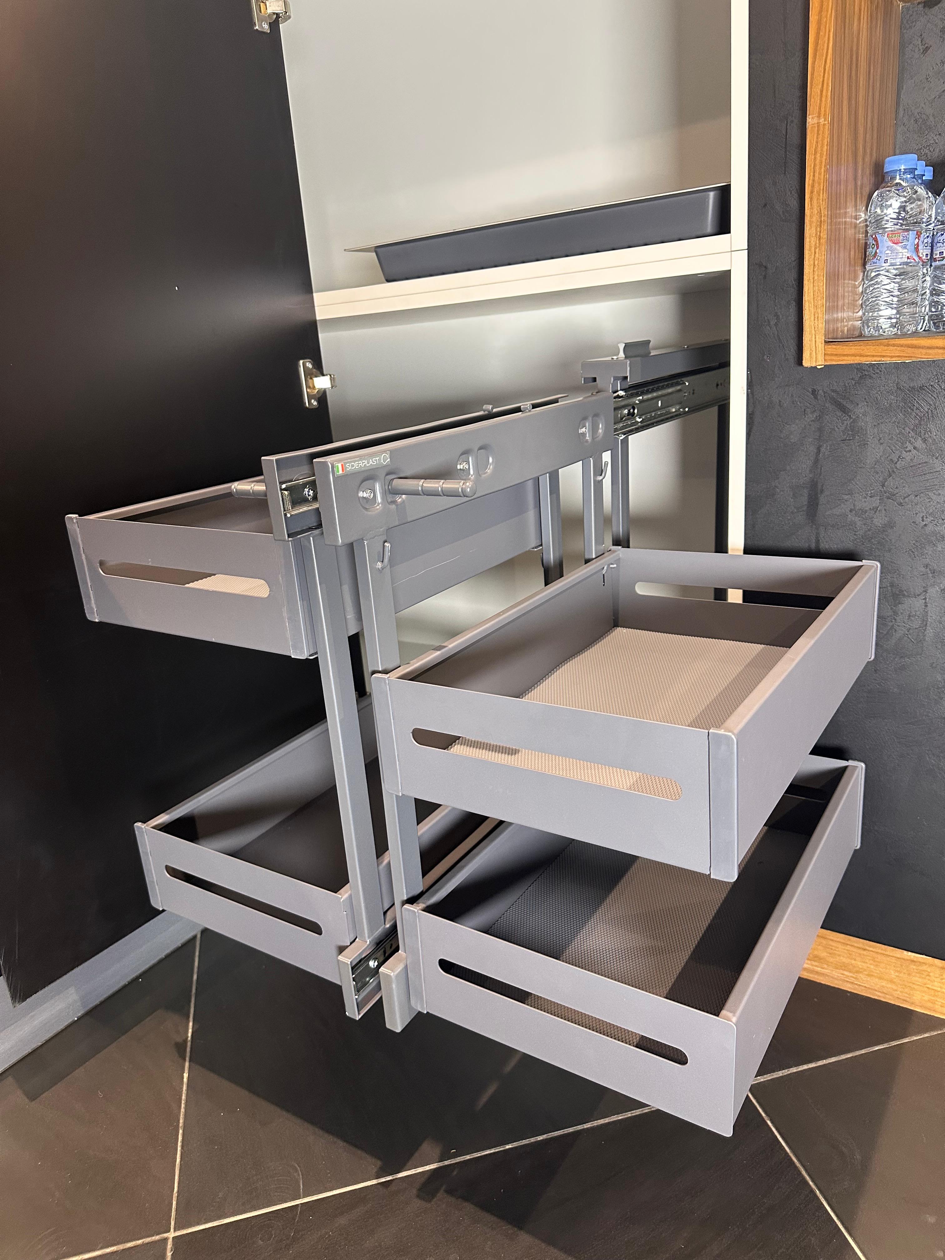 Magic corner réversible a extension complete pour coin gauche et droite métal anthracite sans porte