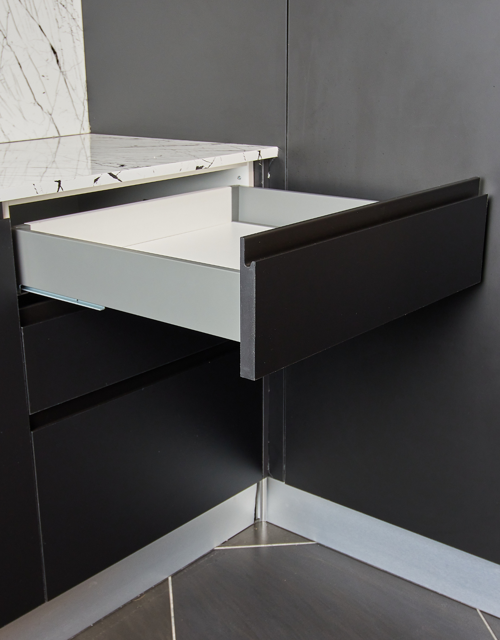 Kit Tiroir pour cuisine H88 P500 gris anthracite
