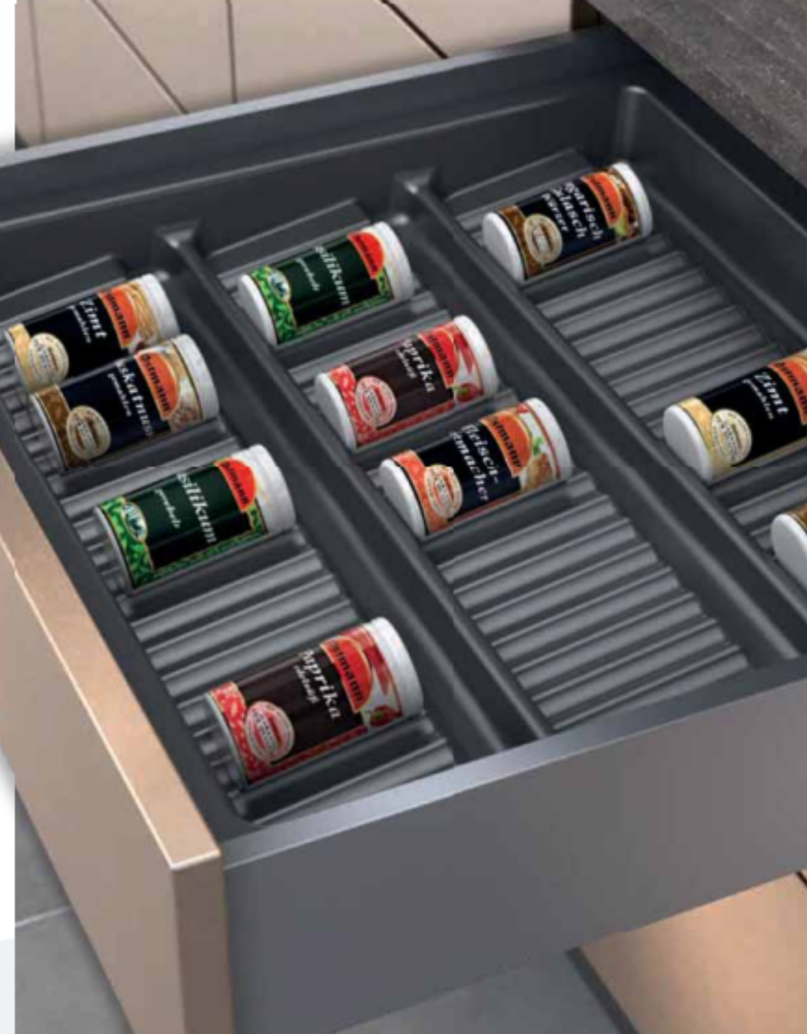 organisateur de Tiroir pour Épices noir cristal d 52.50/47.50–